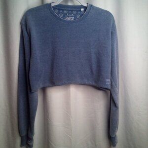 Royce Cropped Sweatshirt S Women Long Sleeve Thumb Holes Blue